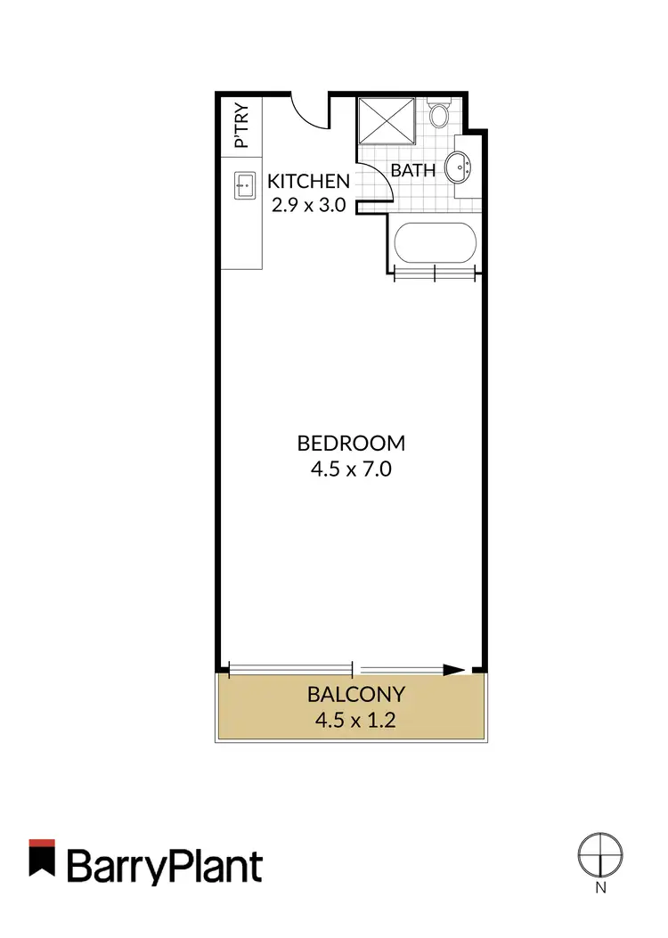 Floorplan of Homely studio listing, 211/1500 Midland Highway, Creswick VIC 3363