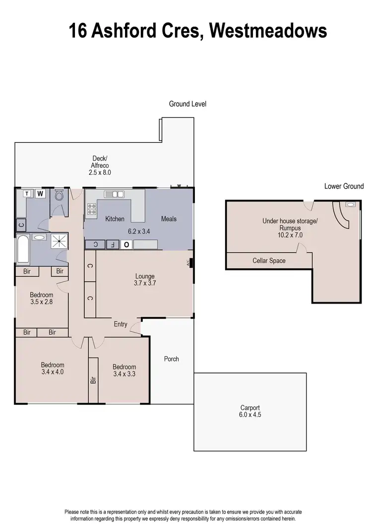 Floorplan of Homely house listing, 16 Ashford Crescent, Westmeadows VIC 3049