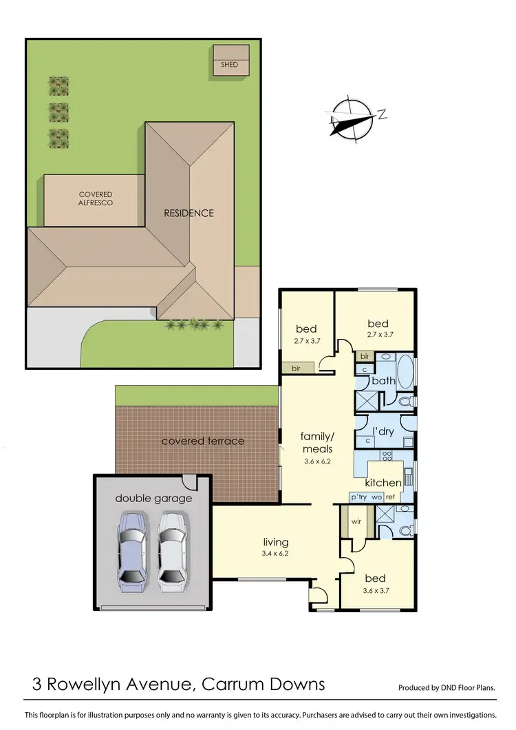 Floorplan of Homely house listing, 3 Rowellyn Avenue, Carrum Downs VIC 3201