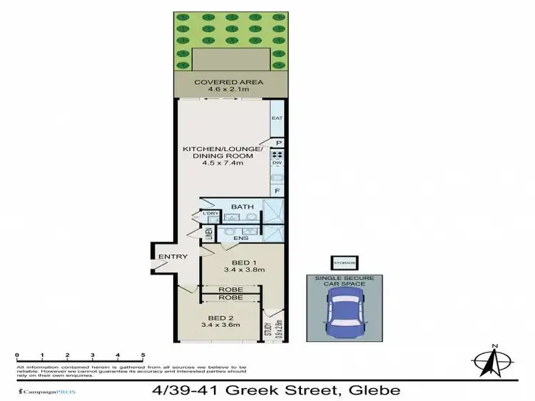 Floorplan of Homely apartment listing, 4/39-41 Greek Street, Glebe NSW 2037