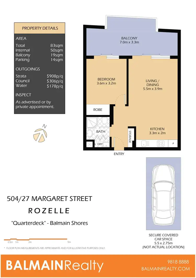 Floorplan of Homely apartment listing, 504/27 Margaret Street, Rozelle NSW 2039