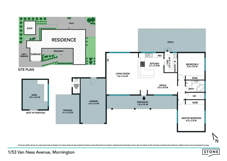 Floorplan of Homely unit listing, 1/53 Van Ness Avenue, Mornington VIC 3931