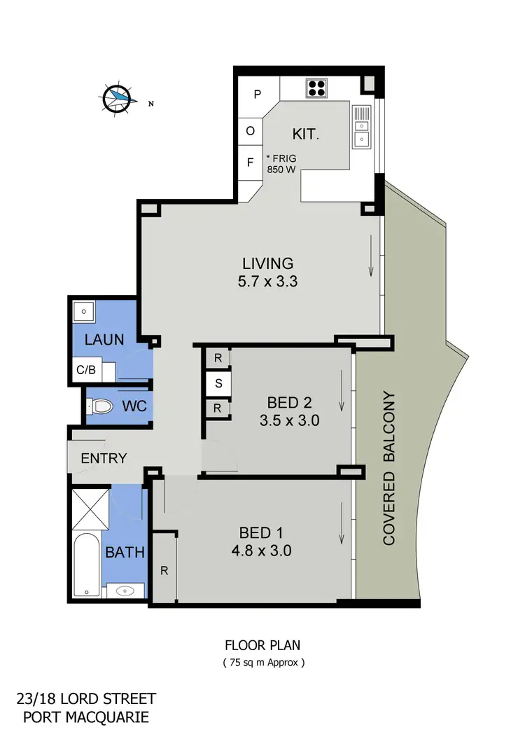 Floorplan of Homely unit listing, 23/18 Lord Street, Port Macquarie NSW 2444