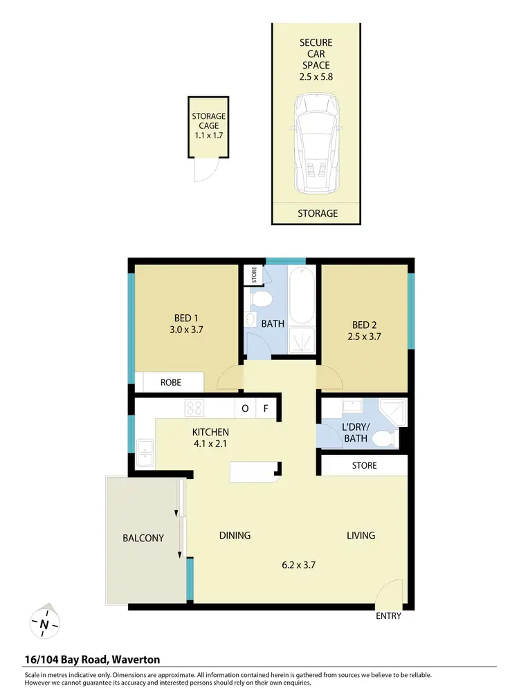 Floorplan of Homely apartment listing, 16/104 Bay Road, Waverton NSW 2060