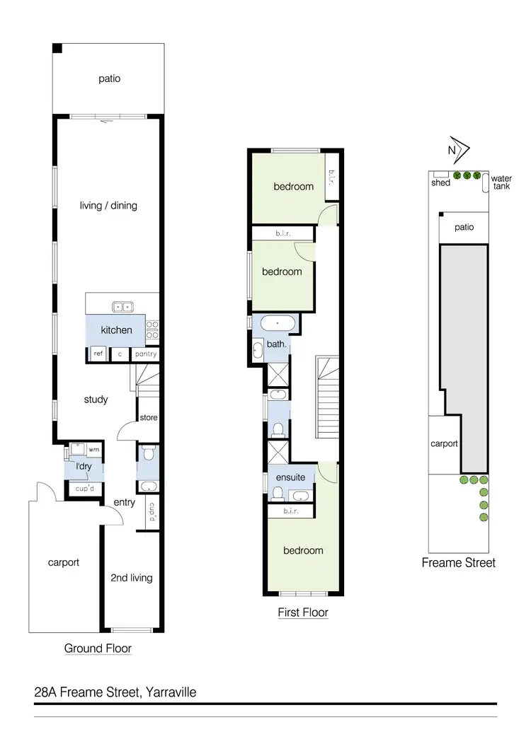 Floorplan of Homely townhouse listing, 28A Freame Street, Yarraville VIC 3013