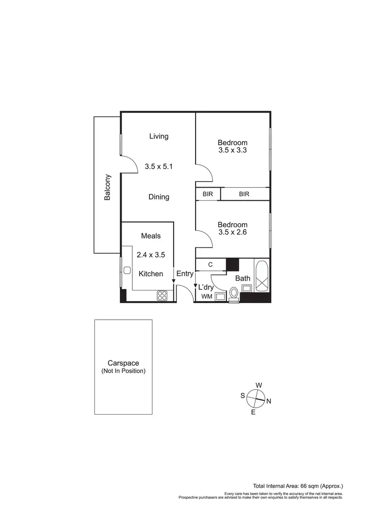 Floorplan of Homely apartment listing, 12/159 Curzon Street, North Melbourne VIC 3051