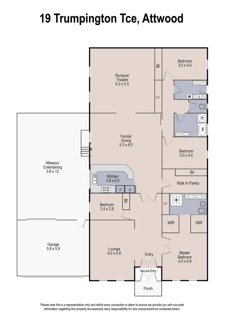 Floorplan of Homely house listing, 19 Trumpington (cambridge Gardens) Terrace, Attwood VIC 3049