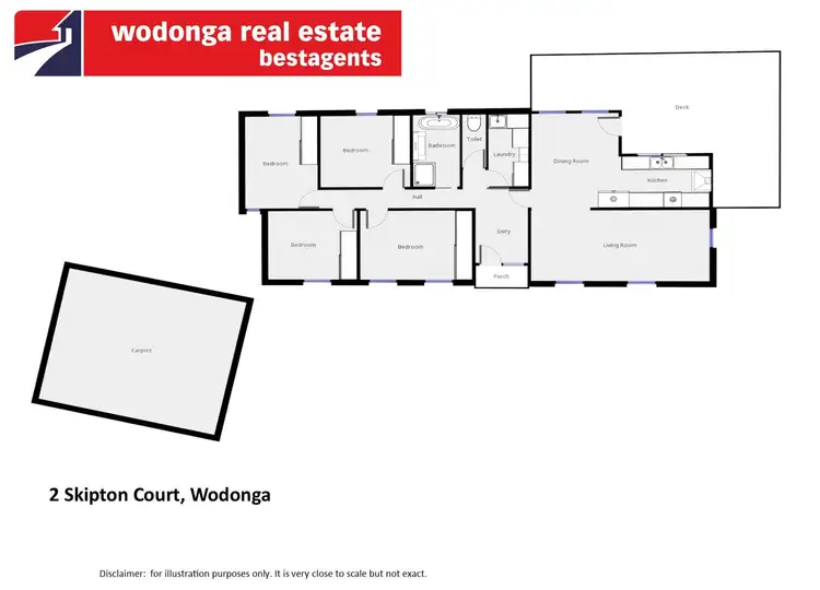 Floorplan of Homely house listing, 2 Skipton Court, Wodonga VIC 3690