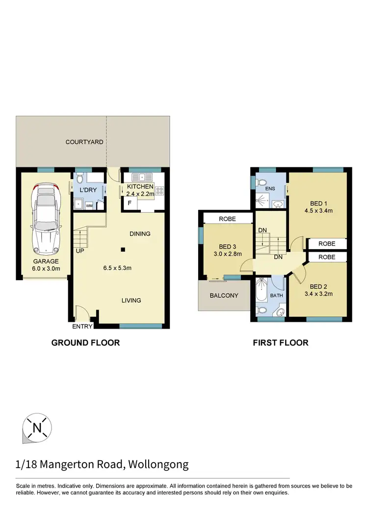 Floorplan of Homely townhouse listing, 1/18 Mangerton Road, Wollongong NSW 2500