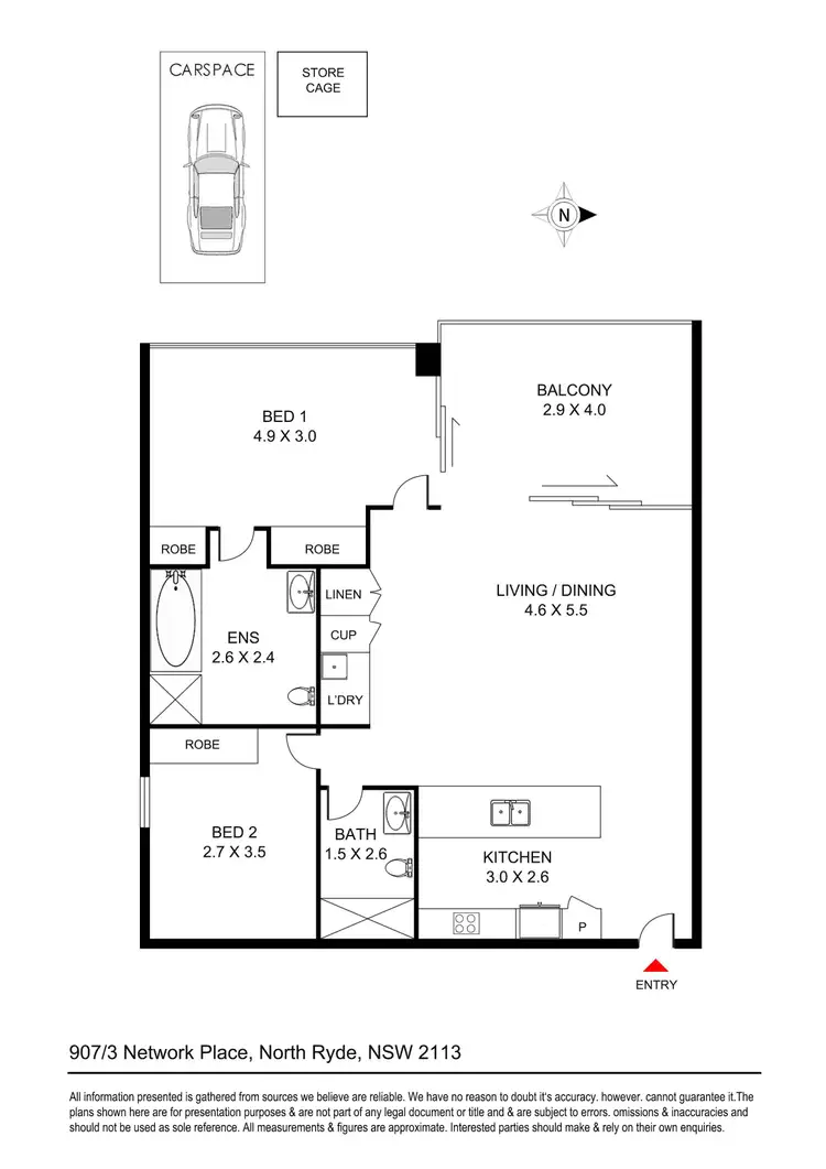 Floorplan of Homely apartment listing, Level 9/907/3 Network Place, North Ryde NSW 2113