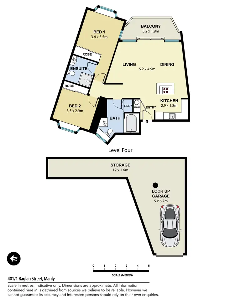 Floorplan of Homely apartment listing, 401/1 Raglan Street, Manly NSW 2095