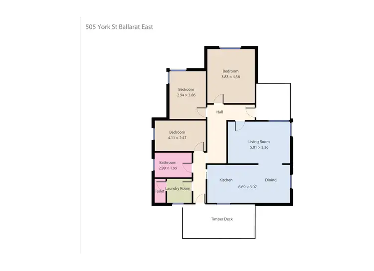 Floorplan of Homely house listing, 505 York Street, Ballarat East VIC 3350