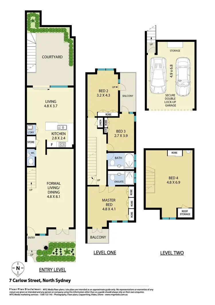 Floorplan of Homely townhouse listing, 7 Carlow Street, North Sydney NSW 2060