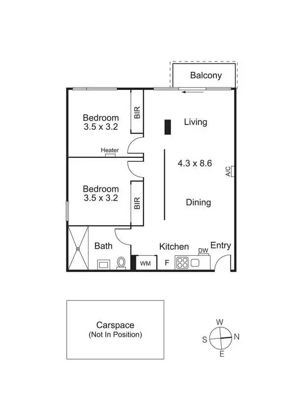 Floorplan of Homely apartment listing, 410P/191 Powlett Street, East Melbourne VIC 3002