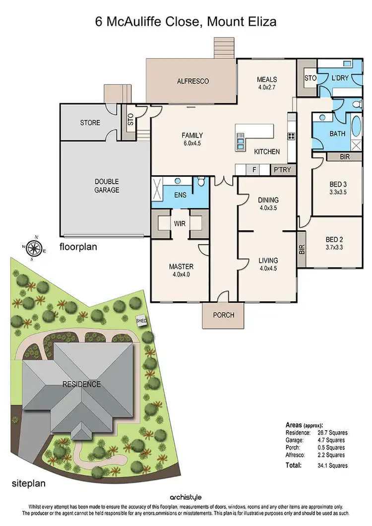 Floorplan of Homely house listing, 6 McAuliffe Close, Mount Eliza VIC 3930