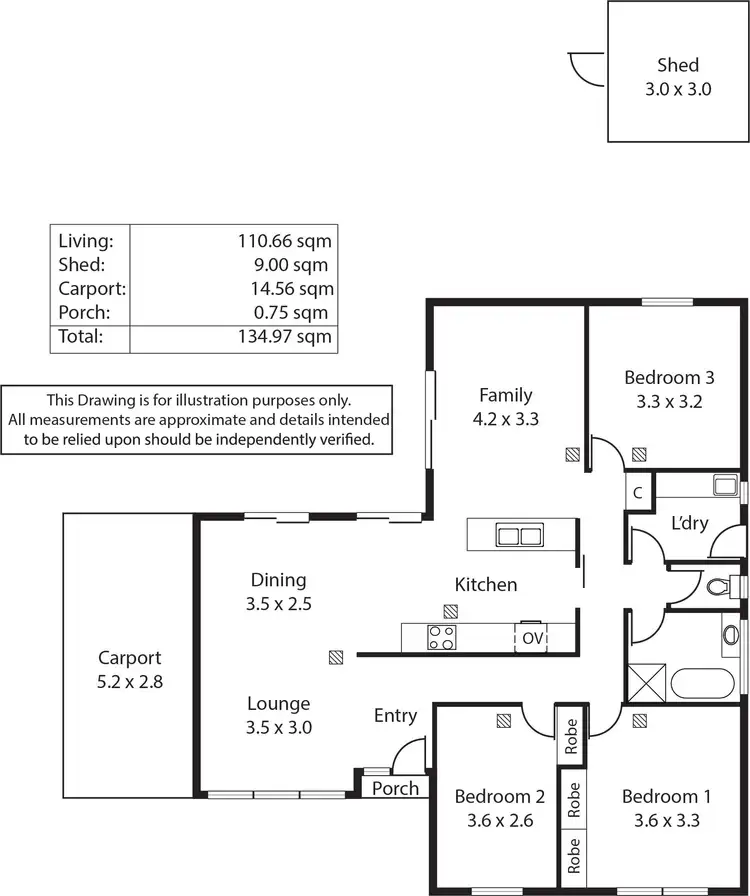 Floorplan of Homely house listing, 34 Alabama Road, Happy Valley SA 5159