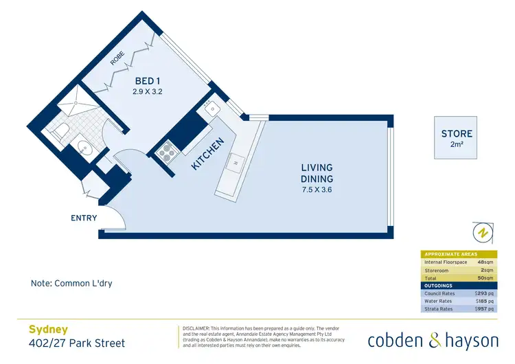 Floorplan of Homely apartment listing, 402/27 Park Street, Sydney NSW 2000
