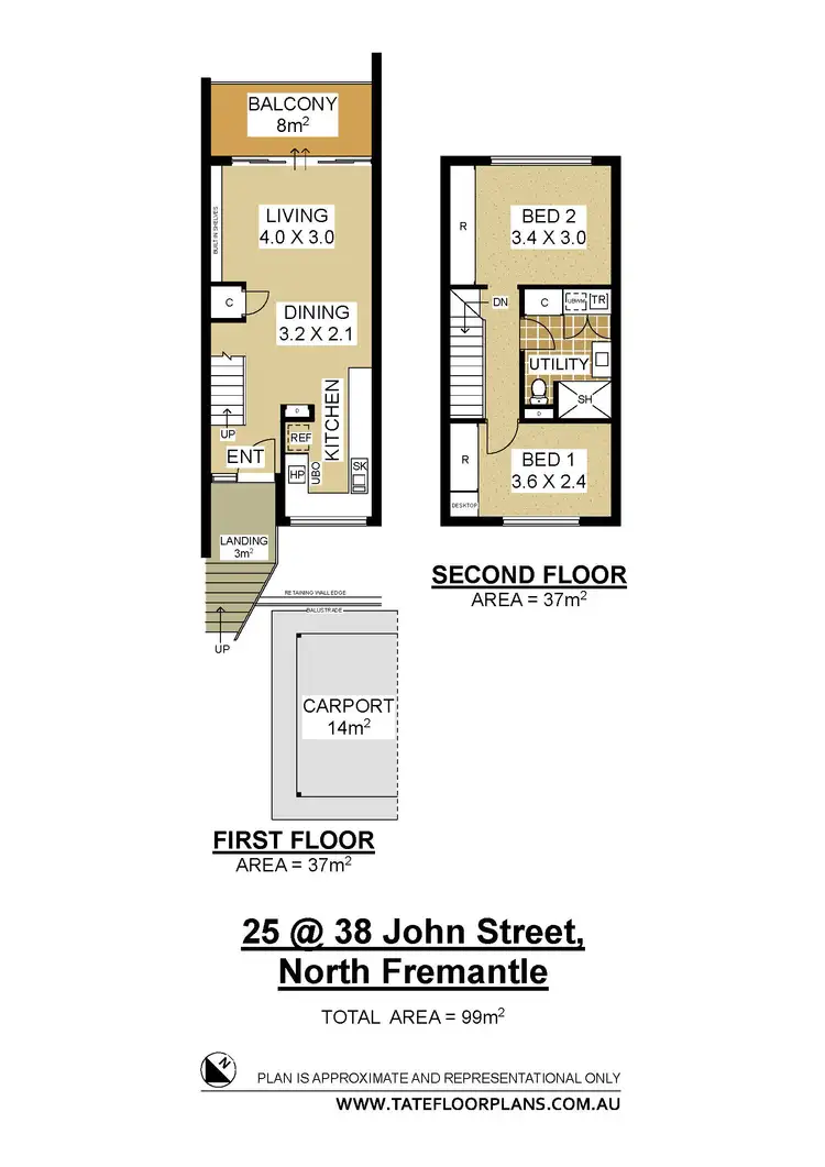Floorplan of Homely apartment listing, 25/38 John Street, North Fremantle WA 6159