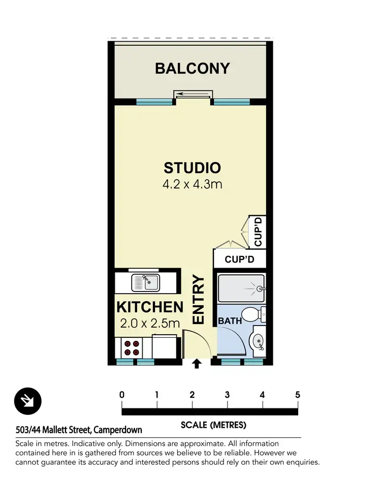 Floorplan of Homely apartment listing, 503/144-152 Mallett Street, Camperdown NSW 2050
