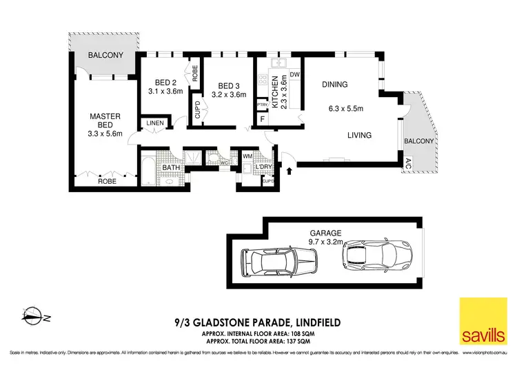 Floorplan of Homely apartment listing, 9/3 Gladstone Parade, Lindfield NSW 2070