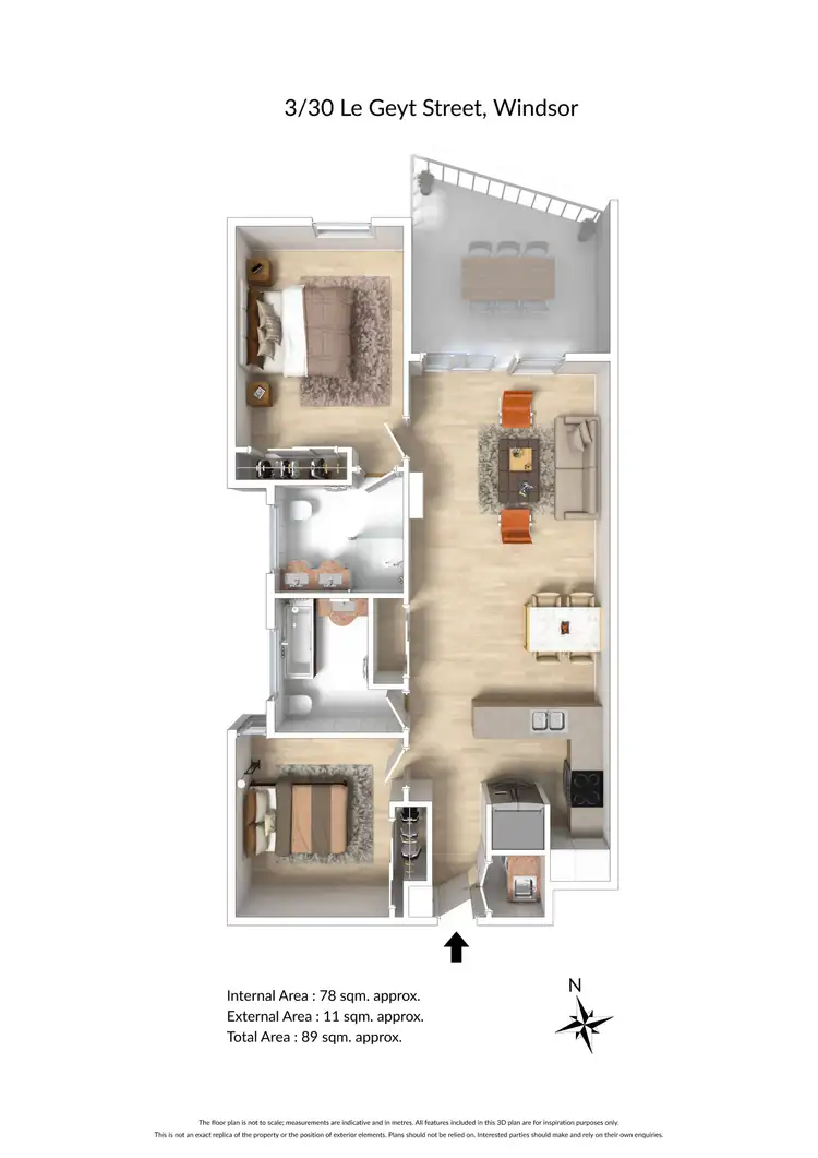Floorplan of Homely apartment listing, 3/30 Le Geyt Street, Windsor QLD 4030