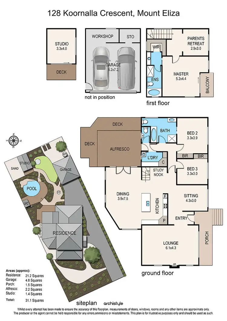 Floorplan of Homely house listing, 128 Koornalla Crescent, Mount Eliza VIC 3930
