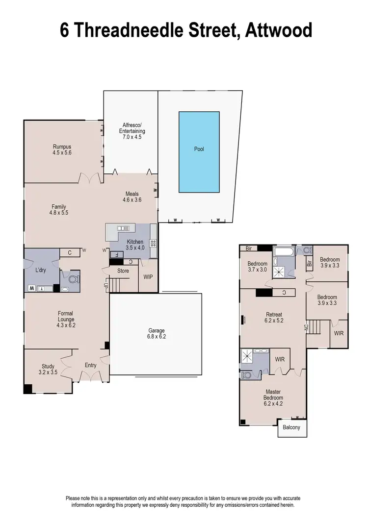 Floorplan of Homely house listing, 6 Threadneedle Street, Attwood VIC 3049