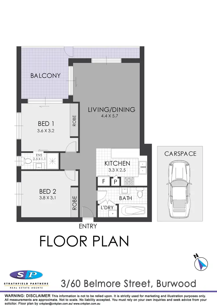 Floorplan of Homely unit listing, 3/60 Belmore Street, Burwood NSW 2134