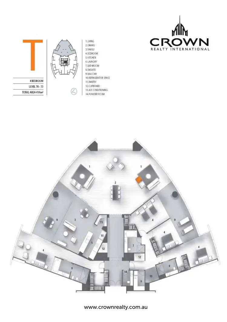 Floorplan of Homely apartment listing, Level 71/7102/ 'Q1' 9 Hamilton Avenue, Surfers Paradise QLD 4217