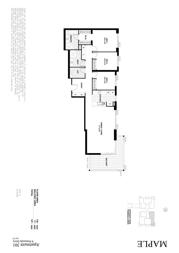Floorplan of Homely apartment listing, 301/8 Peninsula Drive, Breakfast Point NSW 2137
