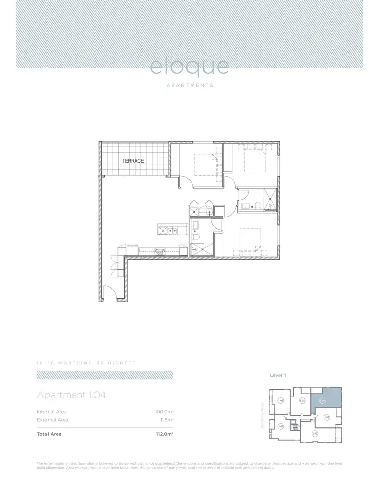 Floorplan of Homely apartment listing, Apt 104/16-18 Worthing Road, Highett VIC 3190