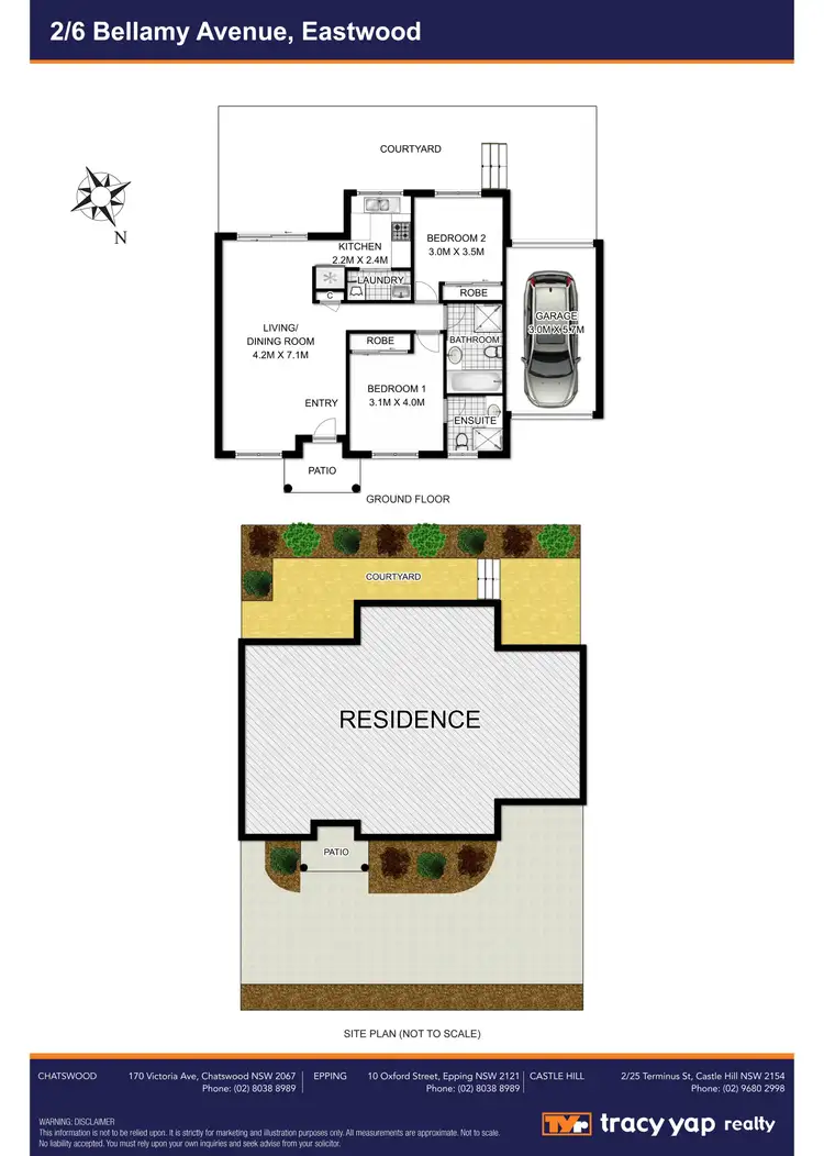 Floorplan of Homely villa listing, 2/6 Bellamy Avenue, Eastwood NSW 2122