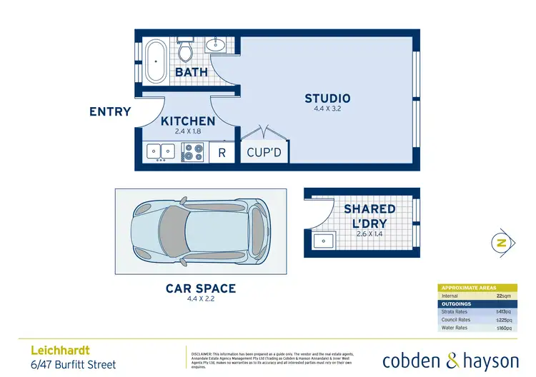 Floorplan of Homely studio listing, 6/47 Burfitt Street, Leichhardt NSW 2040