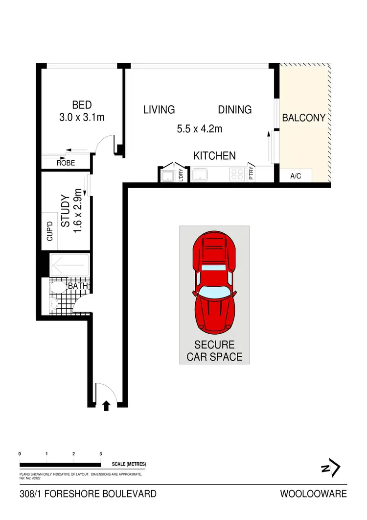 Floorplan of Homely apartment listing, 308/1 Foreshore Boulevard, Woolooware NSW 2230