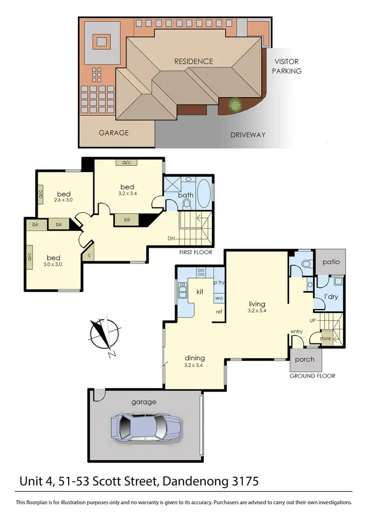 Floorplan of Homely townhouse listing, 4/51-53 Scott Street, Dandenong VIC 3175