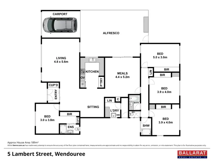 Floorplan of Homely house listing, 5 Lambert Street, Wendouree VIC 3355