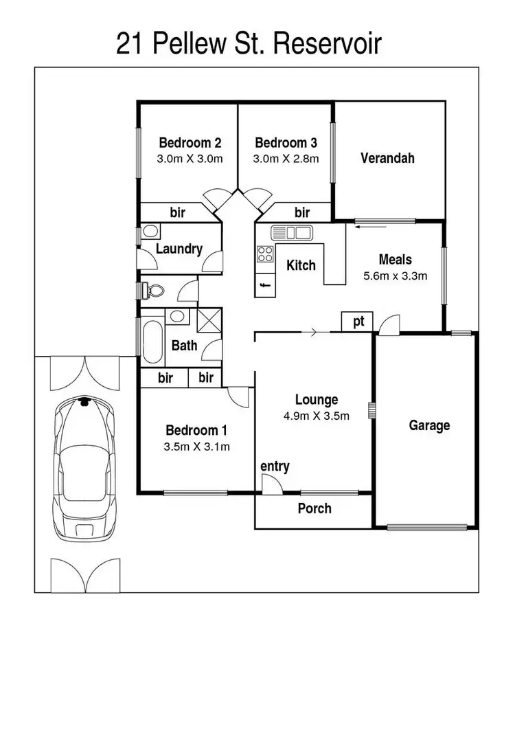 Floorplan of Homely unit listing, 21 Pellew Street, Reservoir VIC 3073