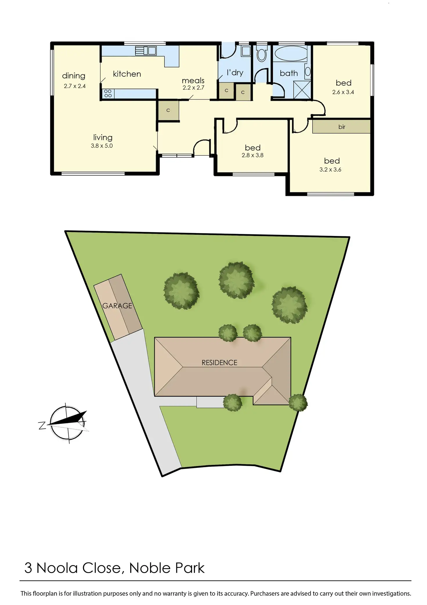 Floorplan of Homely house listing, 3 Noola Close, Noble Park VIC 3174