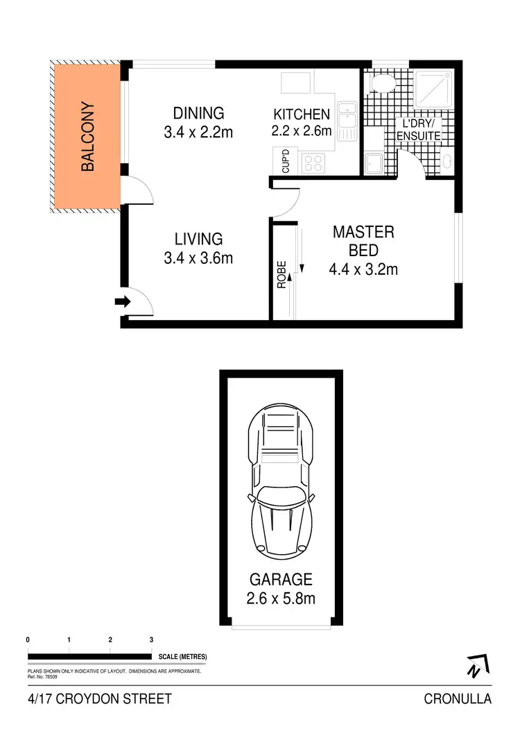 Floorplan of Homely apartment listing, 4/17 Croydon Street, Cronulla NSW 2230