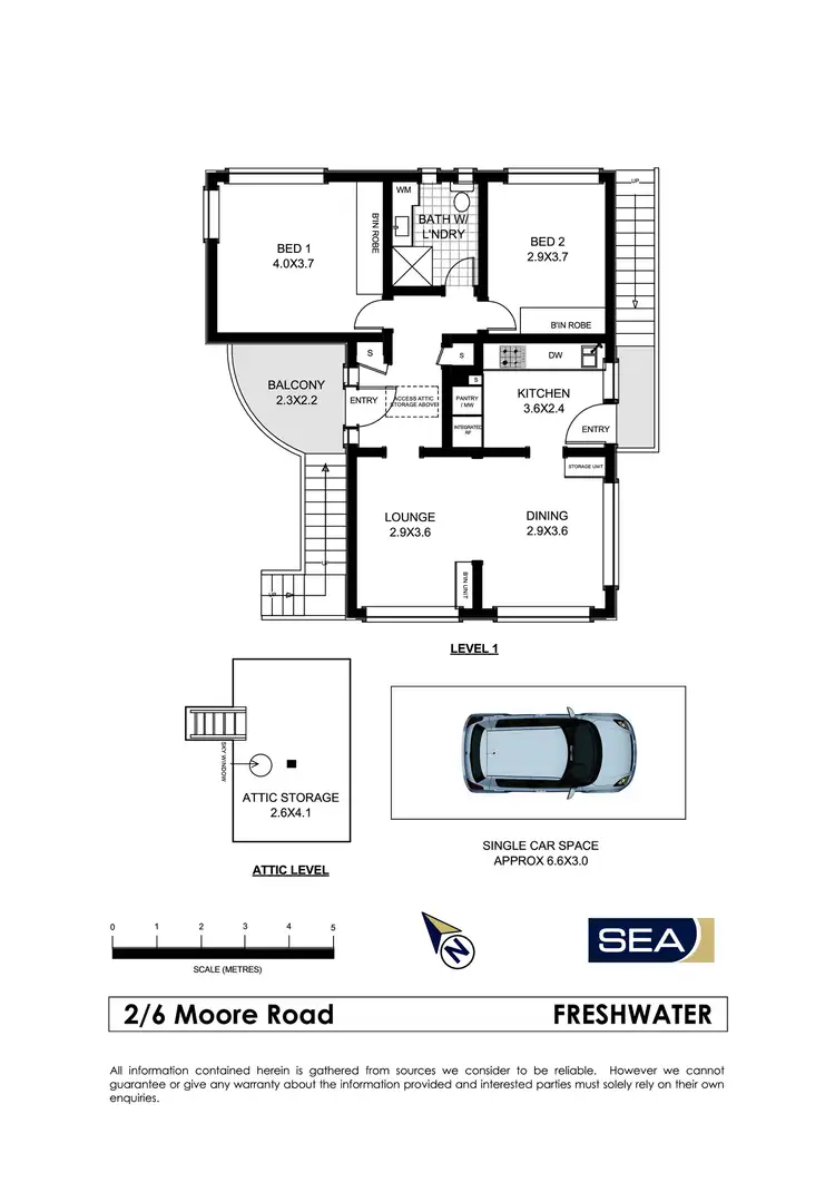 Floorplan of Homely unit listing, 2/6 Moore Road, Freshwater NSW 2096