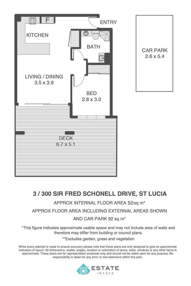 Floorplan of Homely unit listing, 3/300 Sir Fred Schonell Drive, St Lucia QLD 4067