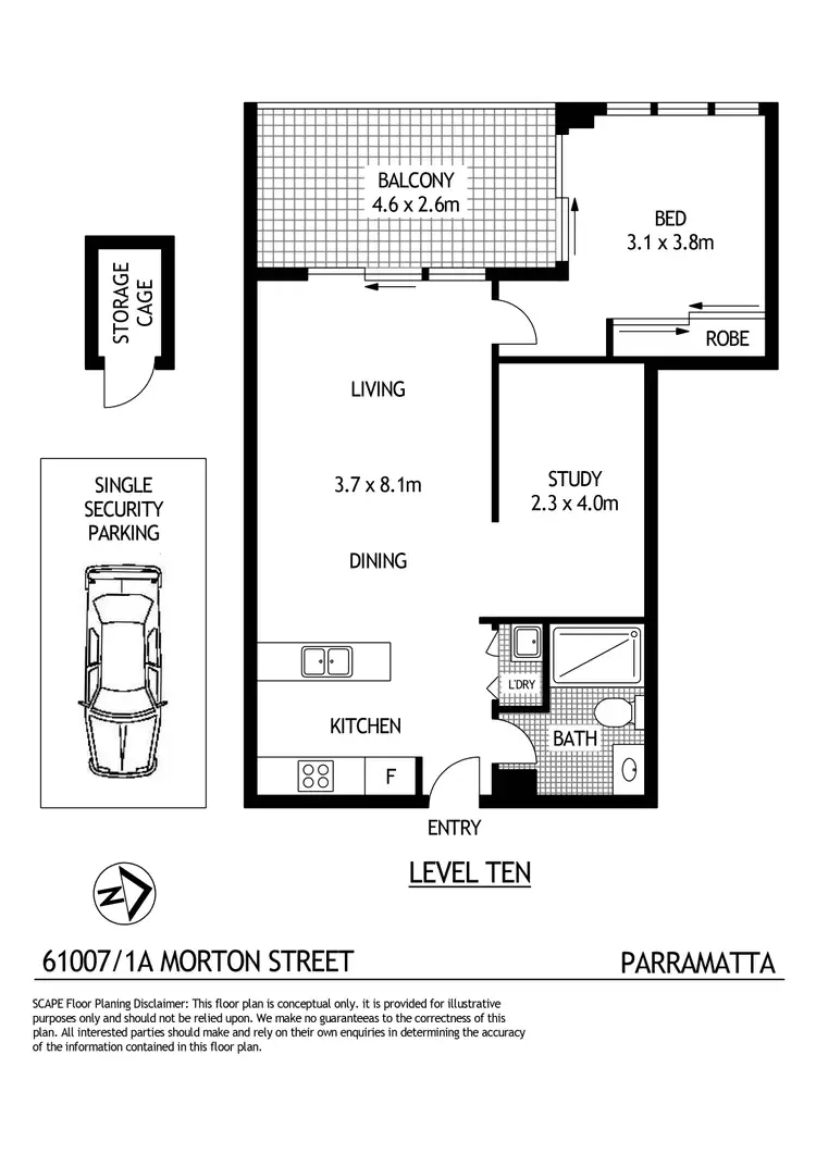 Floorplan of Homely apartment listing, 61007/1A Morton Street, Parramatta NSW 2150