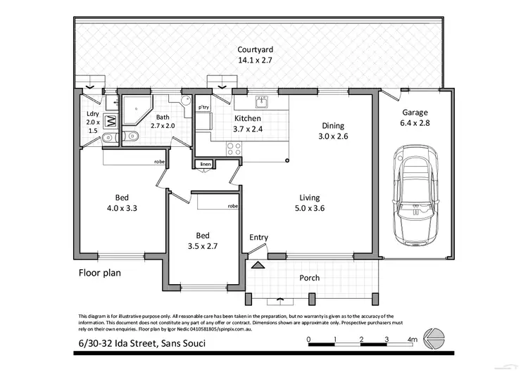Floorplan of Homely villa listing, 6/30 Ida Street, Sans Souci NSW 2219
