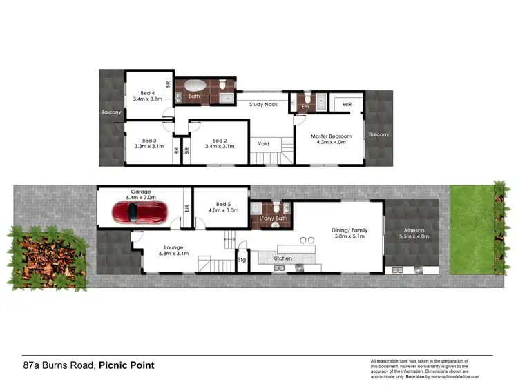 Floorplan of Homely semi-detached listing, 87A Burns Road, Picnic Point NSW 2213