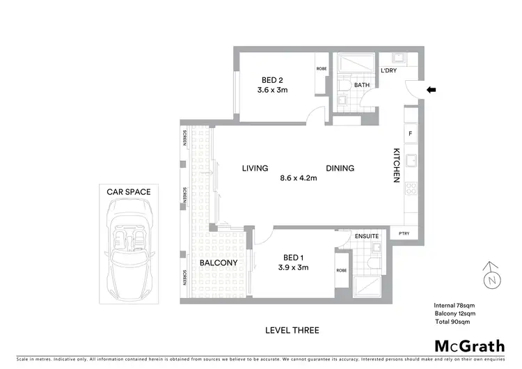 Floorplan of Homely apartment listing, 305/21 Belgrave Street, Manly NSW 2095