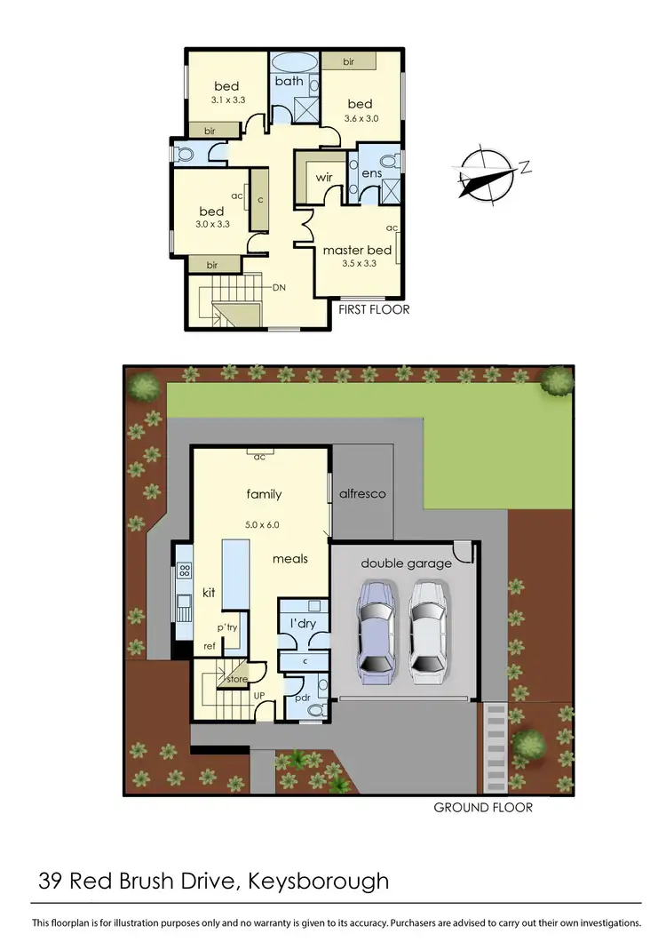 Floorplan of Homely house listing, 39 Red Brush Drive, Keysborough VIC 3173