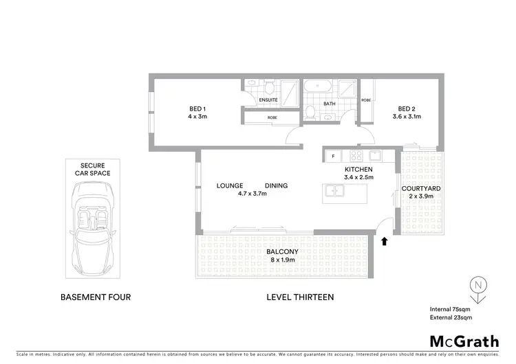 Floorplan of Homely apartment listing, 1308/36 Cowper Street, Parramatta NSW 2150