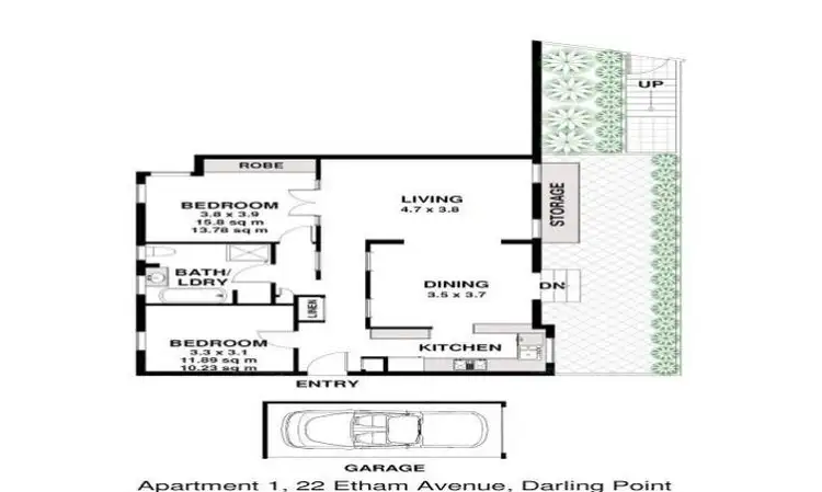 Floorplan of Homely apartment listing, 1/22 Etham Avenue, Darling Point NSW 2027