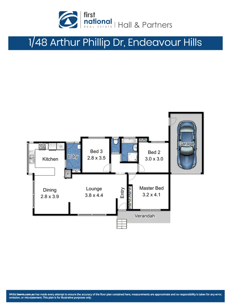 Floorplan of Homely unit listing, 1/48 Arthur Phillip Drive, Endeavour Hills VIC 3802