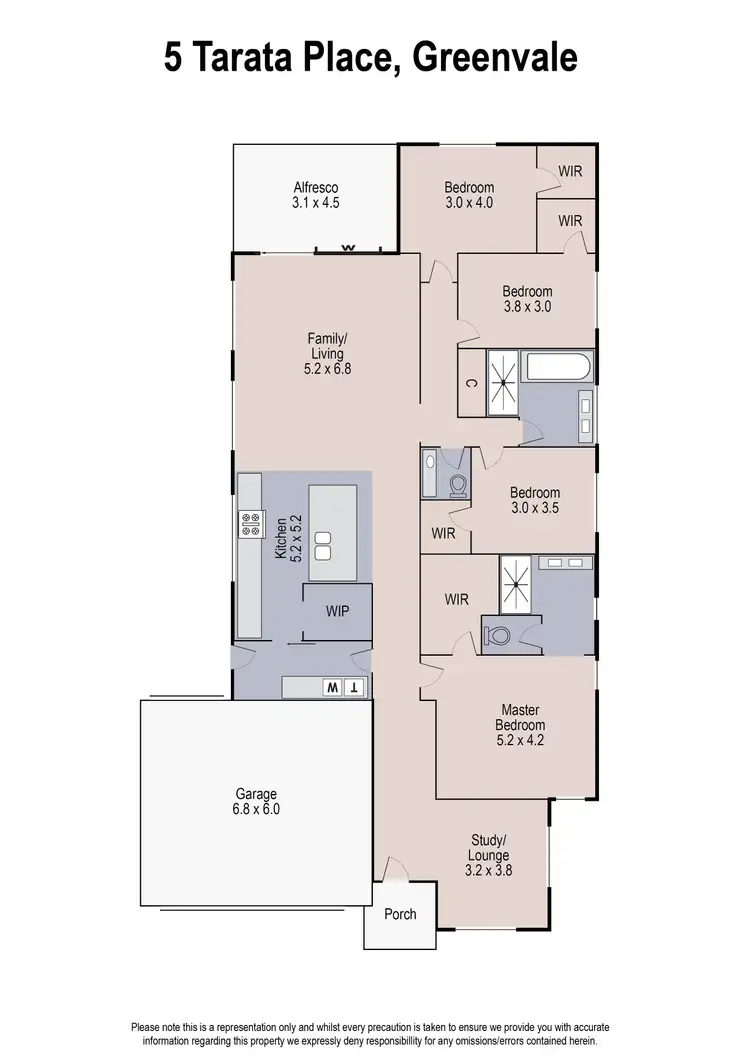 Floorplan of Homely house listing, 5 Tarata Place, Greenvale VIC 3059